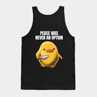 Duck with Knife Meme Tank Top